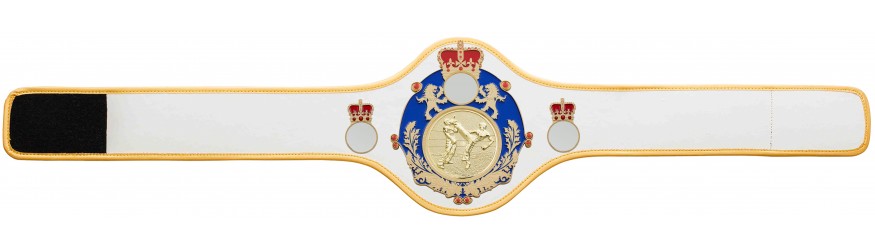 QUEENSBURY PRO LEATHER KICKBOXING CHAMPIONSHIP BELT - QUEEN/BLUE/G/KBOG - 10+ COLOURS